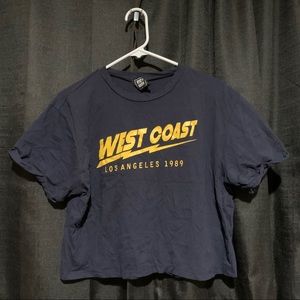 RIOT QUEEN XL NAVY BLUE CROPPED T-SHIRT